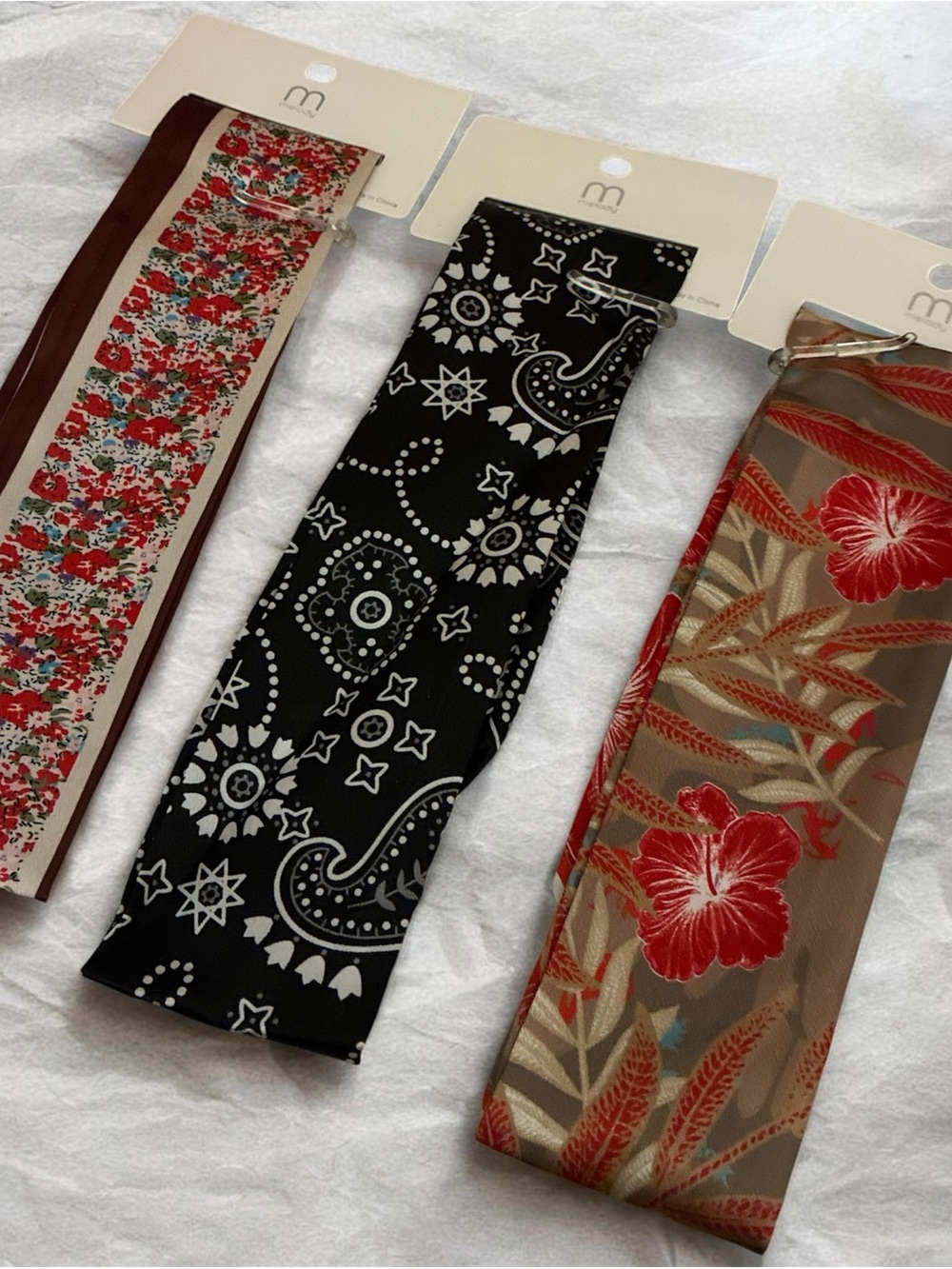 Mossimo Supply Co. Black Paisley Printed Wide Hair Scarf